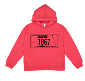 Nebraska License Logo Hoodie Kids