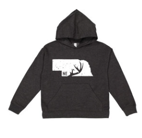 Nebraska Antler Hoodie Kids