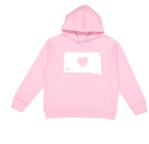 South Dakota Classic Heart Hoodie Kids Girls