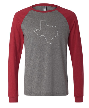 Texas Script Love Raglan longsleeve Women