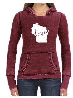 Wisconsin Love Letter Hoodie Women