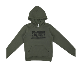 Wyoming Dude License Plate Hoodie Kids