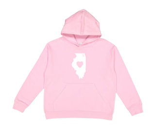 Illinois Classic Heart Hoodie Kids Girls