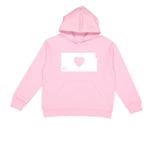 Kansas Heart Hoodie Kids Girls