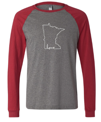 Minnesota Script Love Raglan Longsleeve Women