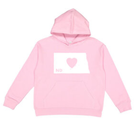 North Dakota Classic Heart Hoodie Kids Girls