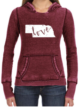 Nebraska Love Letter Hoodie Women