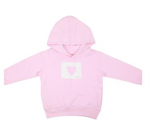 Wyoming Classic Heart Hoodie Kids Girls