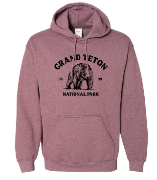 Grand Tetons Retro Bear Hoodie