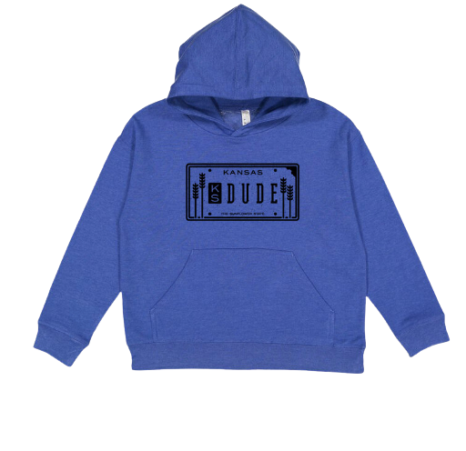 Kansas License Dude Hoodie Kids