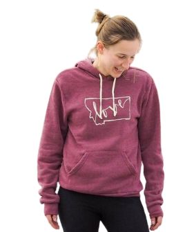 Montana Love Letter Outline Hoodie Women