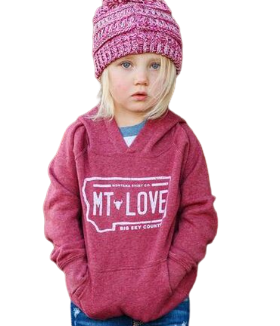 Montana License Plate Love Hoodie Kids Girls